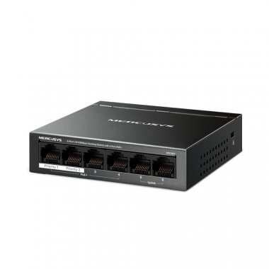 Фотография товара 'Mercusys MS106P 6-портовый настольный коммутатор 10/100 Мбит/с с 4 портами PoE+ Порты'